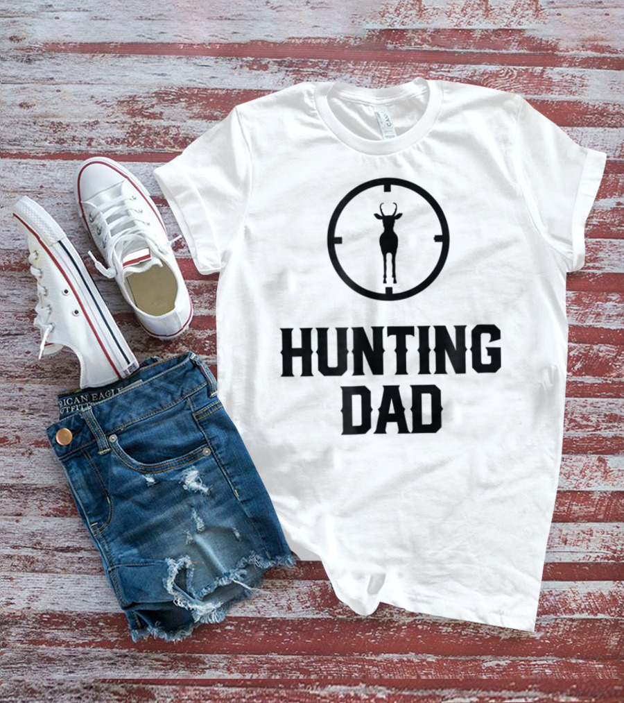 Hunting Dad Deer Silhouette Target Men's T-Shirt