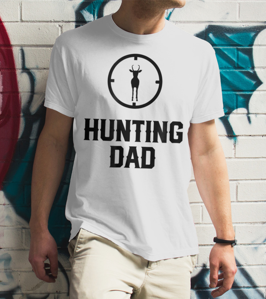 Hunting Dad Deer Silhouette Target Men's T-Shirt