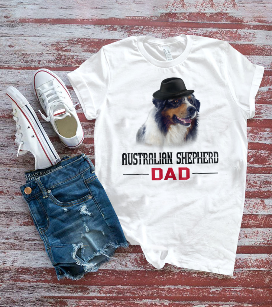 Australian Shepherd Dad Dog Lovers Hat Wearing Shepherd T-Shirt