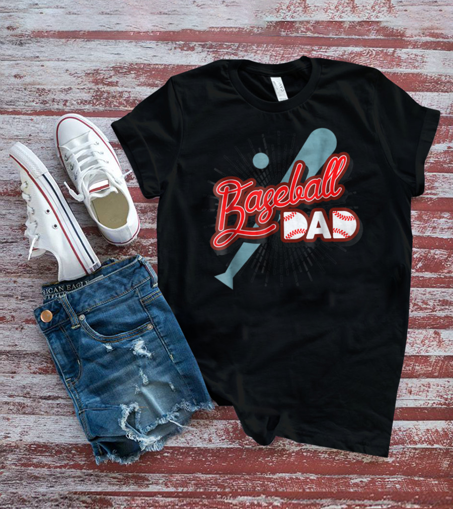 Baseball Dad Cute Dad Sport Bat And Ball T-Shirt
