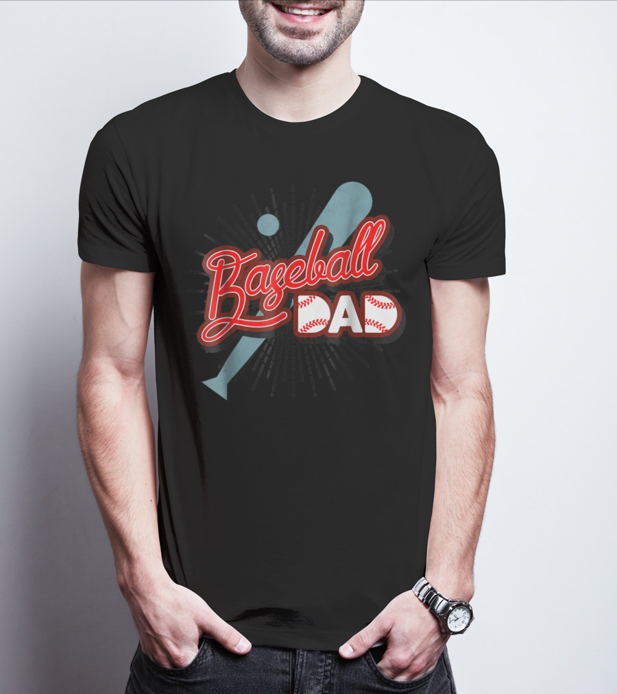 Baseball Dad Cute Dad Sport Bat And Ball T-Shirt