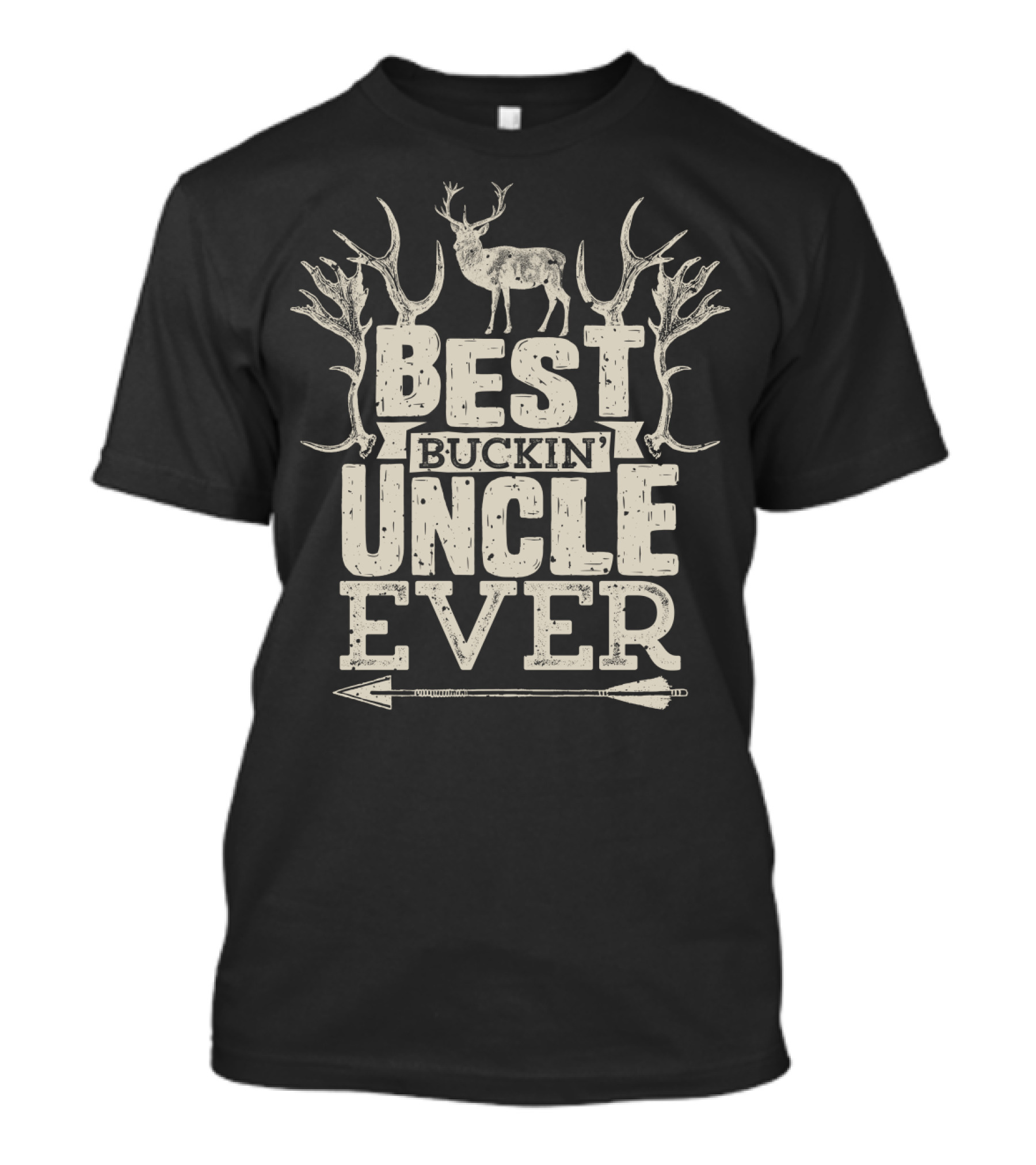 Best Buckin Uncle Ever Hunting Hunter Bucking Dad Deer Antlers Arrow T-Shirt