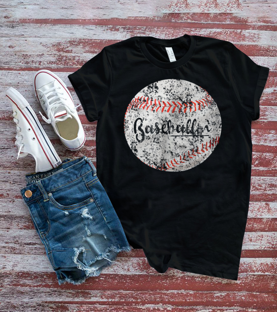 Baseballin Funny Baseball Player Grunge Baseball T-Shirt