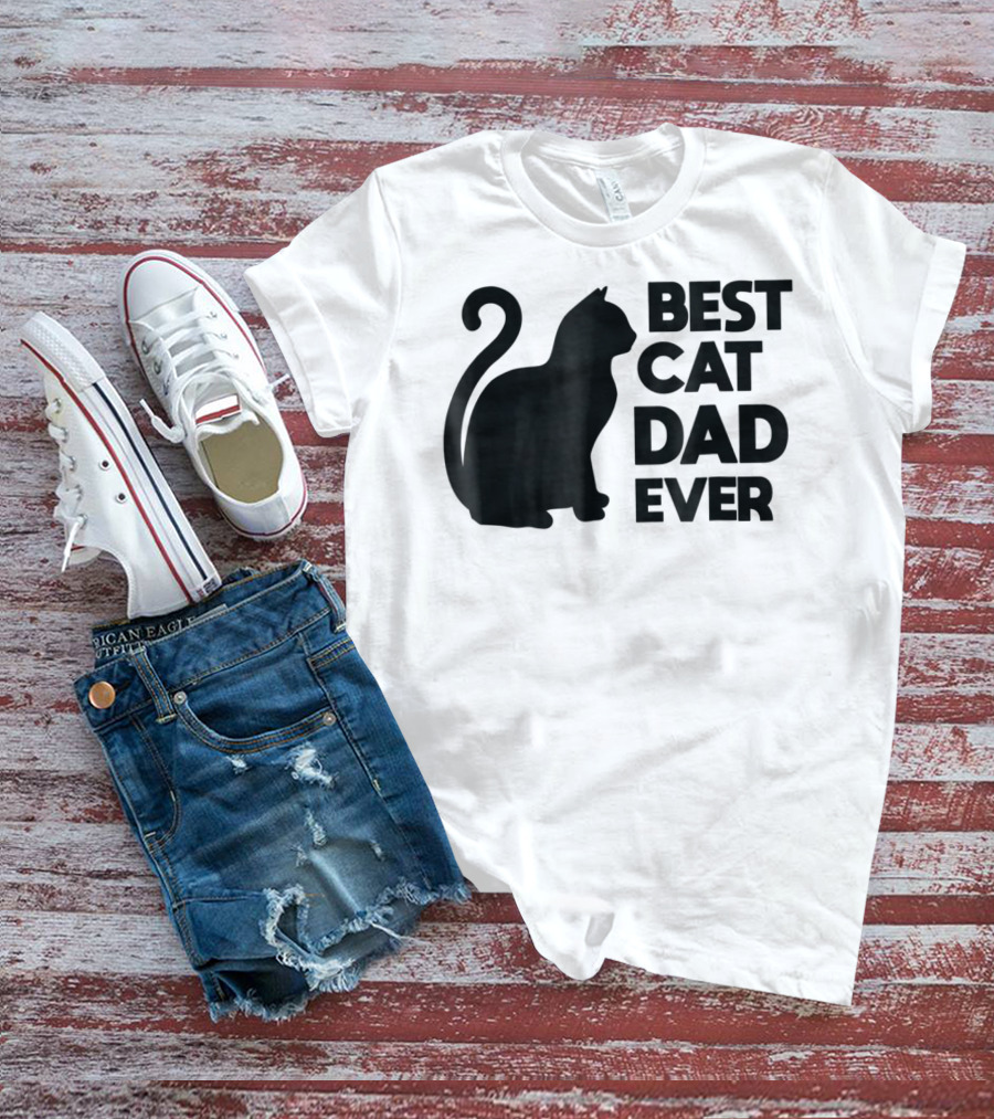 Best Cat Dad Ever Cute Pets Kittens Cat Lover T-Shirt