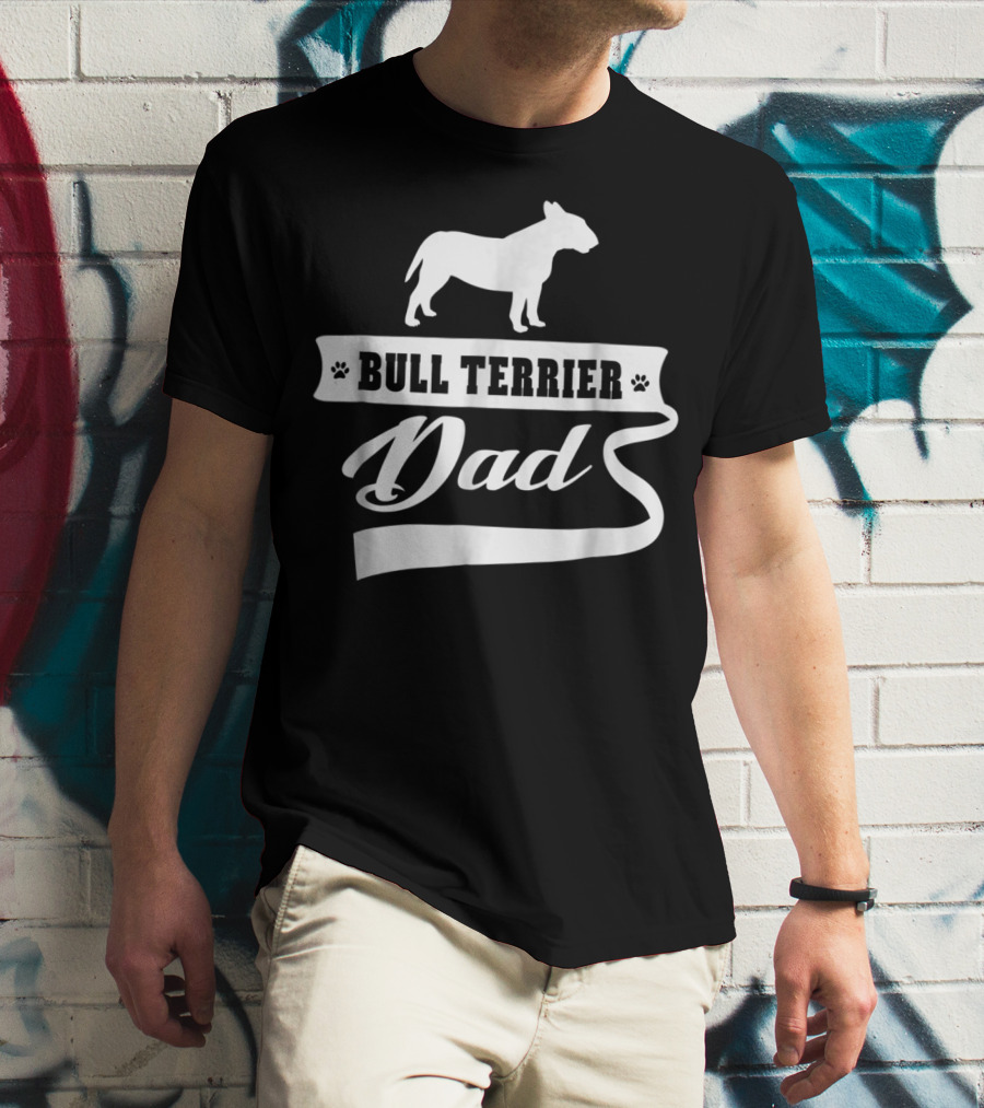 Bull Terrier Dad Mens Animal Dogs T-Shirt