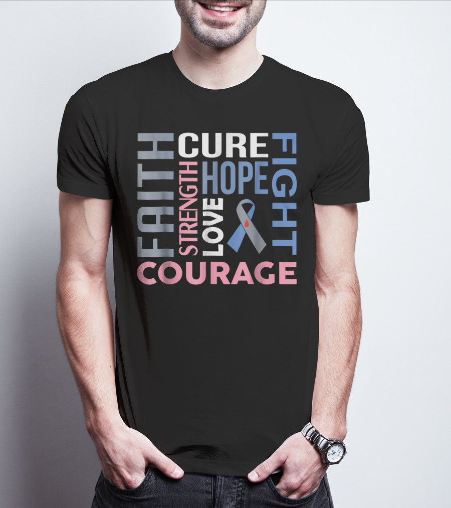 Faith Hope Cure Fight Strength Love Courage Diabetes Type 1 Dad Mom86 T-Shirt