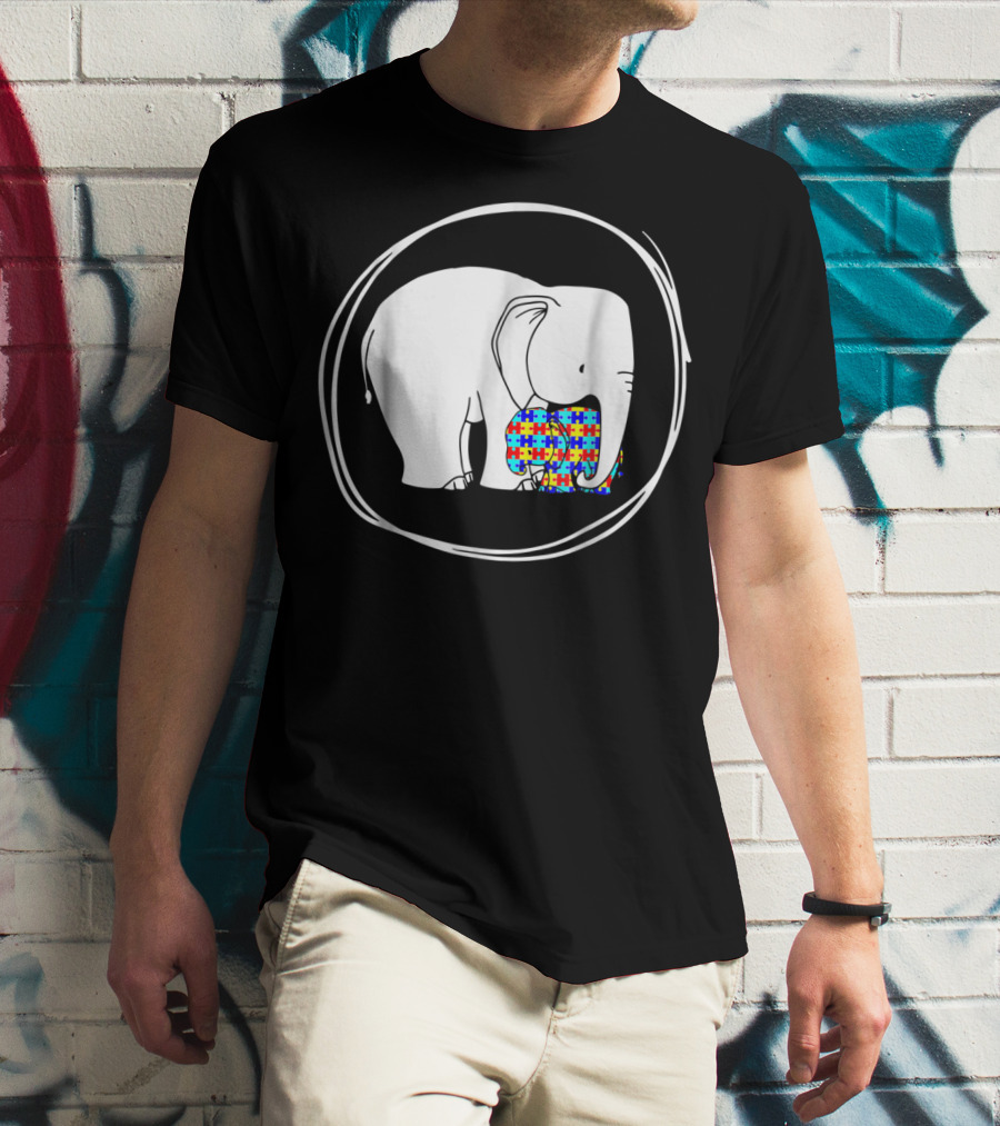 Elephant Love Autism Awareness Puzzle T-Shirt