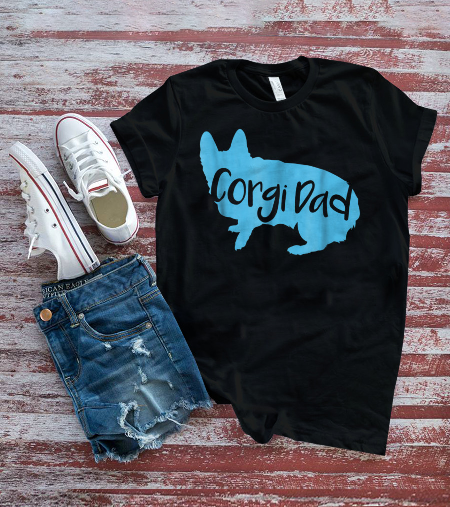 Cute Corgi Dad CorgiLover Welsh Pembroke Dog T-Shirt