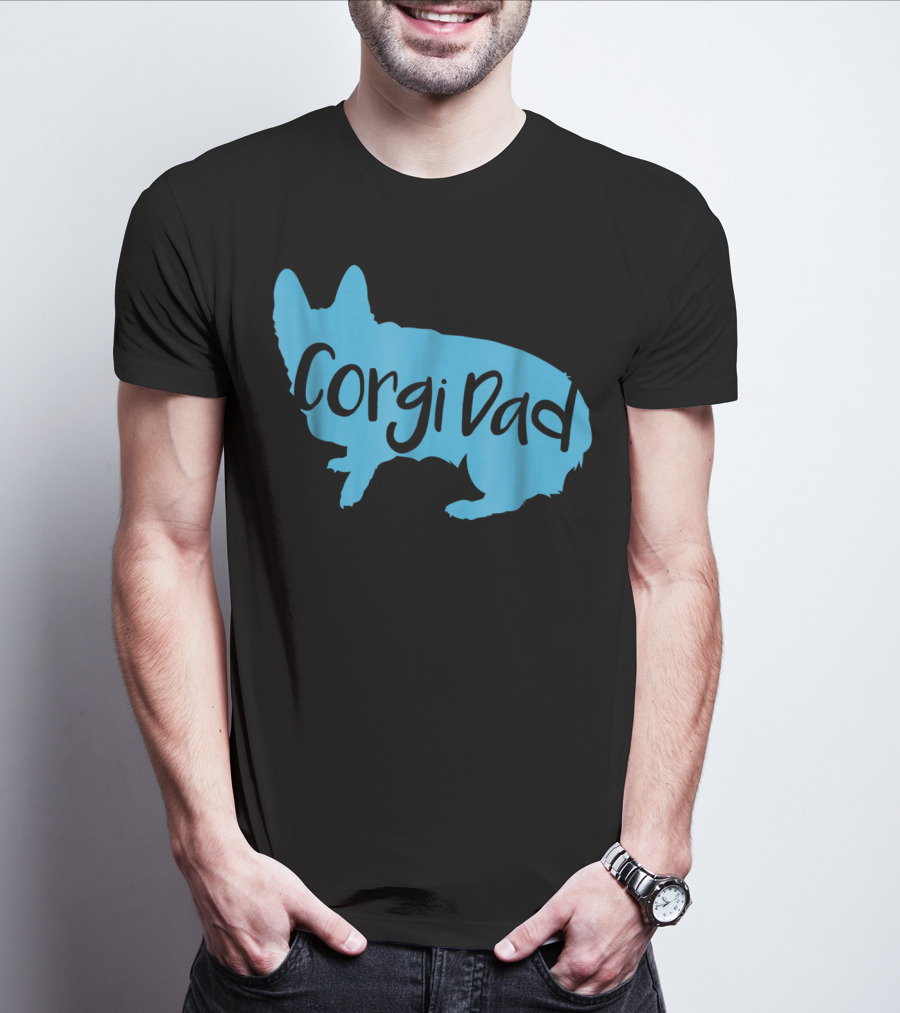 Cute Corgi Dad CorgiLover Welsh Pembroke Dog T-Shirt