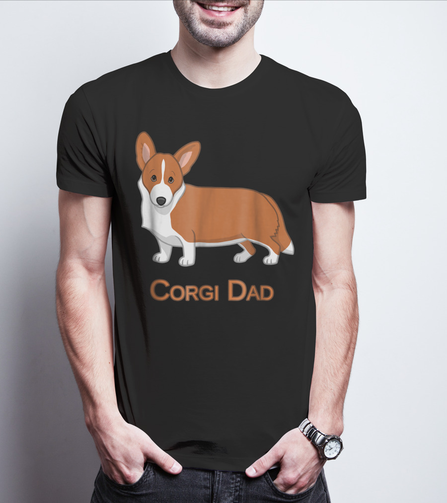 Corgi Dad Red Cardigan Welsh Dog Lovers 76 T-Shirt