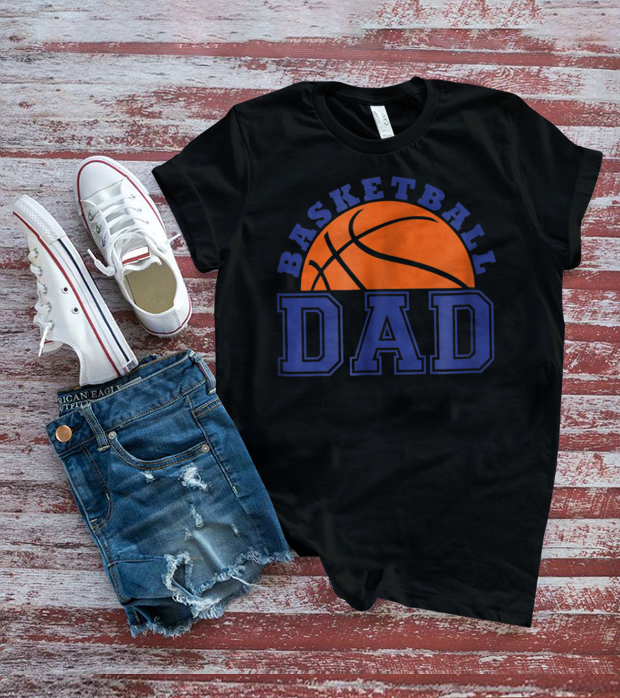 Basketball Dad Orange And Blue Basketball T-Shirt