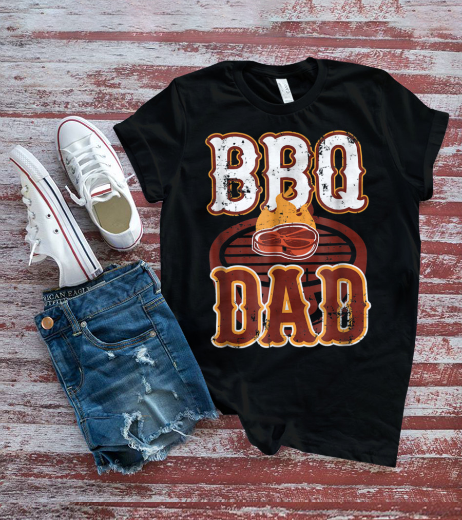 BBQ Dad Steak Grilling Flame Barbecue Dad T-Shirt