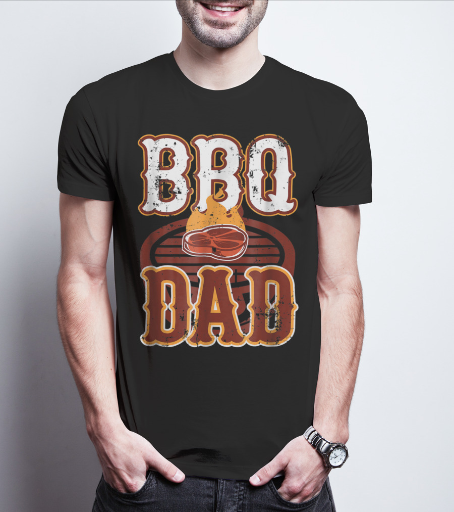 BBQ Dad Steak Grilling Flame Barbecue Dad T-Shirt