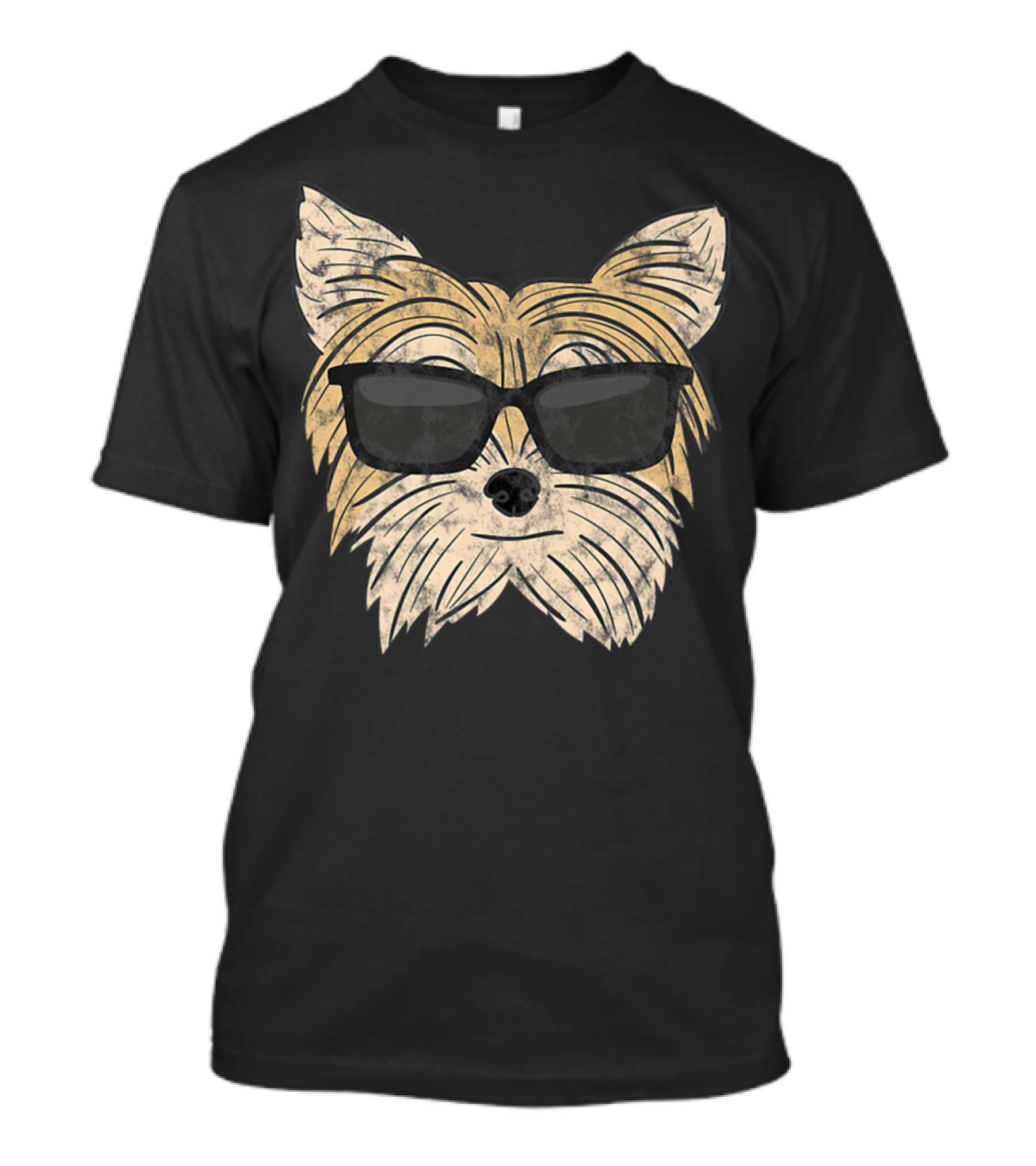 Cool Yorkie Sunglasses Yorkie Poo Dog Face With Shades T-Shirt