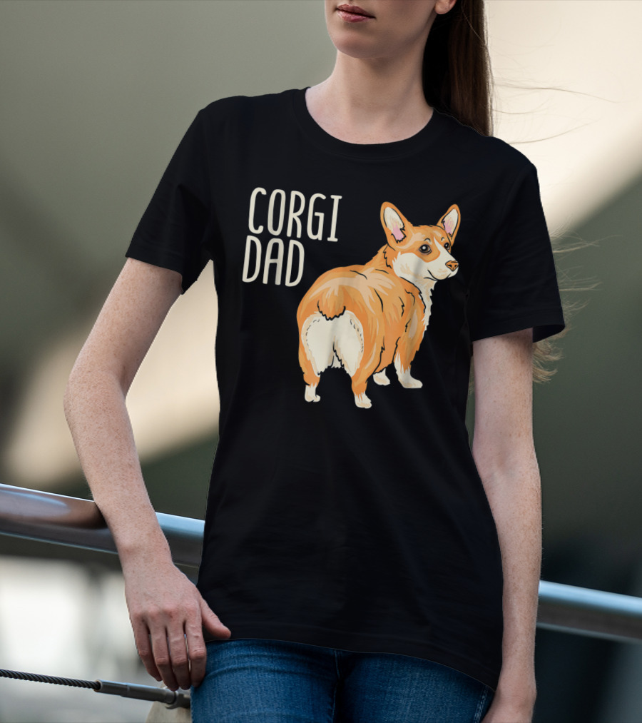 Corgi Dad Cute Dog Pet Owner Adopt Rescue T-Shirt