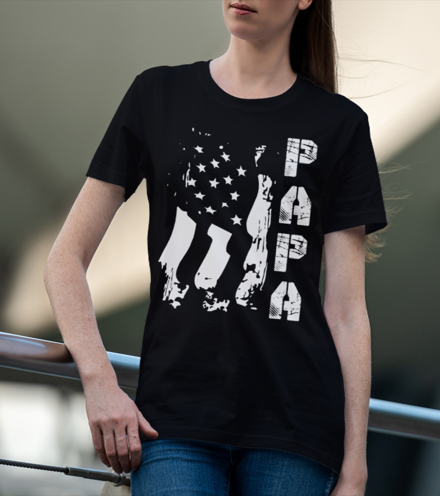Papa Flag Father's Day S61 USA T-Shirt