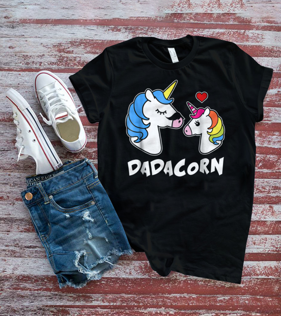 DADACORN Unicorn Dad And Daughter Love 33 T-Shirt