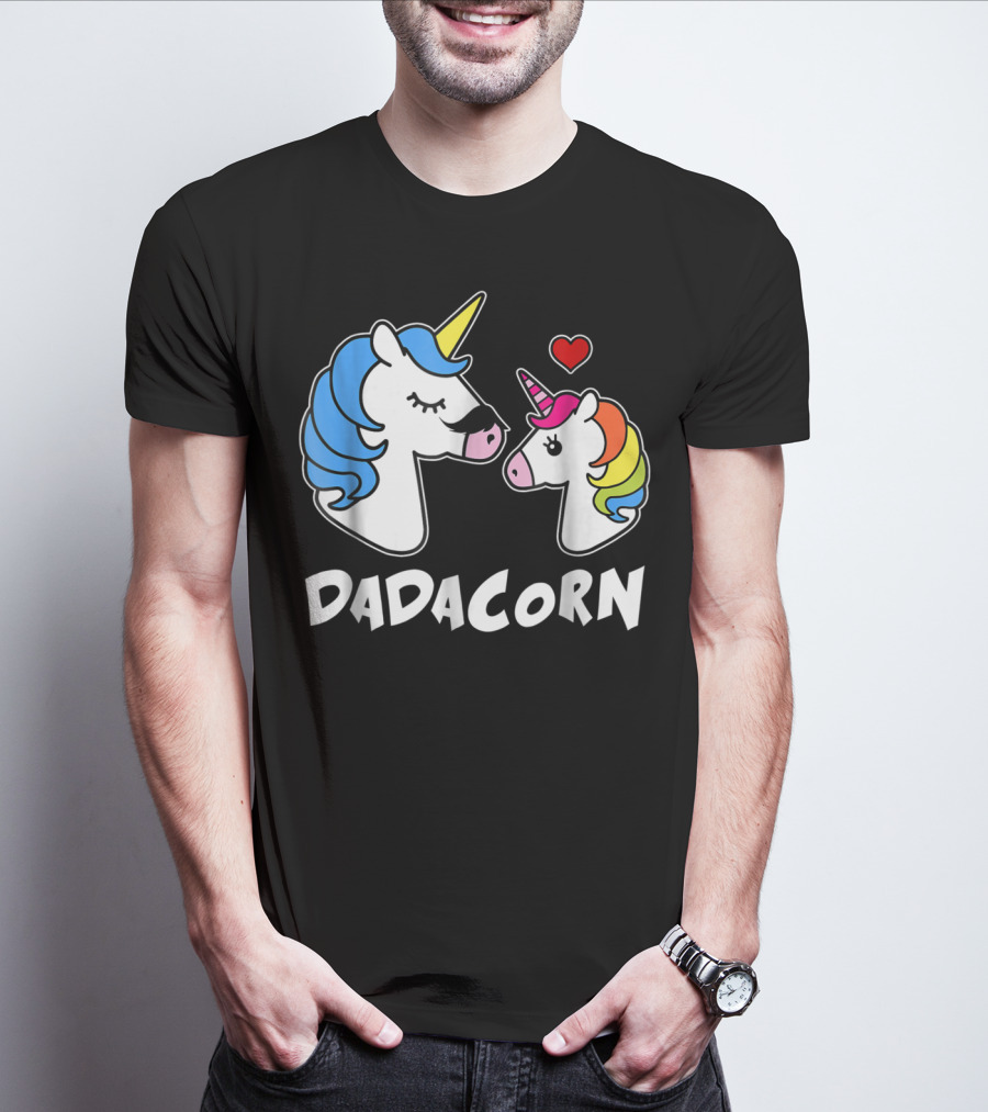 DADACORN Unicorn Dad And Daughter Love 33 T-Shirt