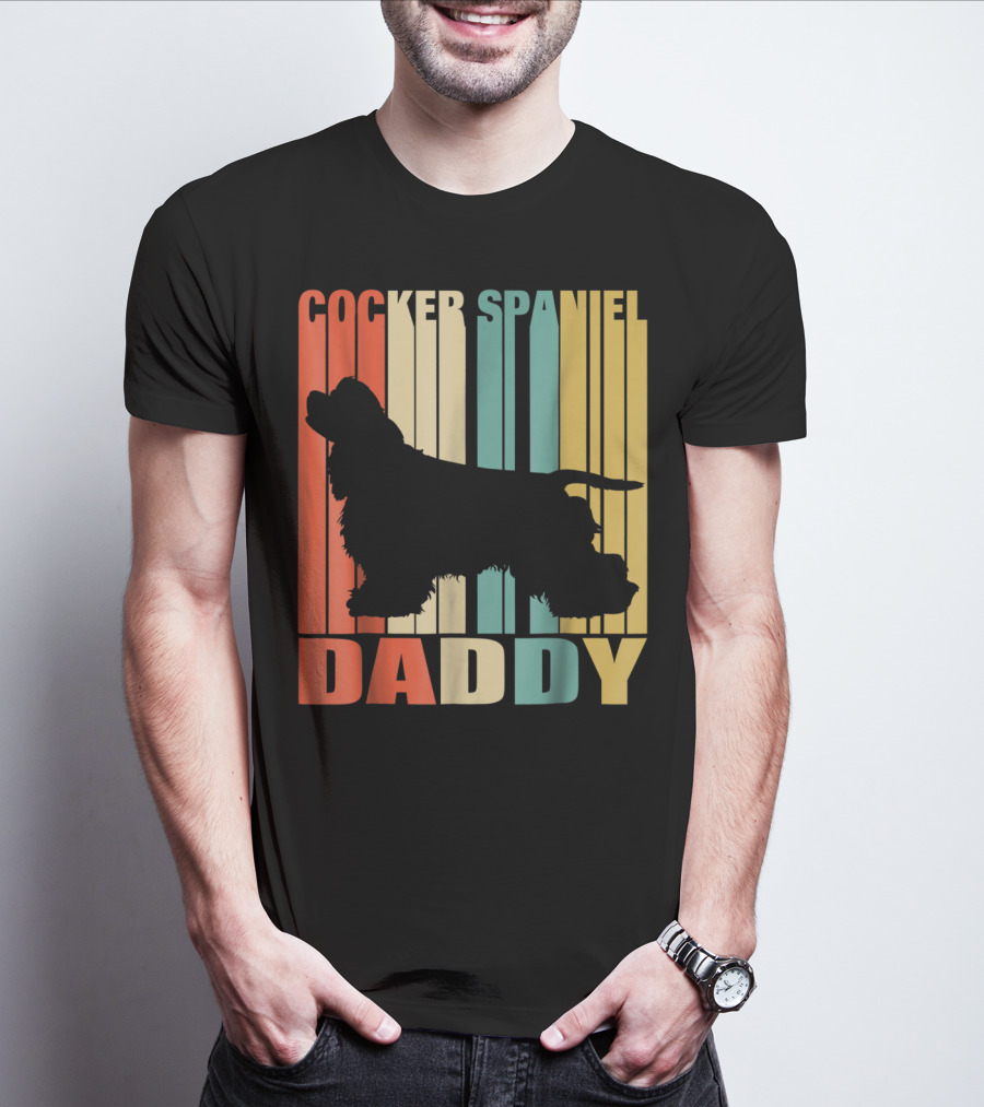 Cocker Spaniel Daddy Vintage Dog42 Love T-Shirt