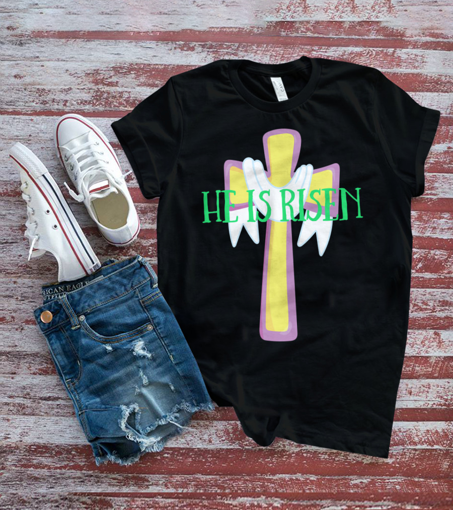 Easter He Is Risen Christian Cross Jesus Pastor Dad51 T-Shirt