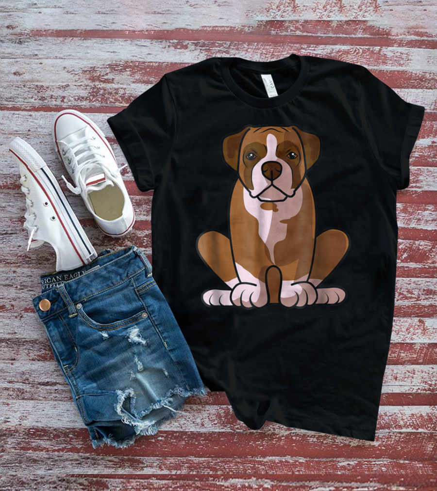 Boxer Dog Sitting Patiently For The Holidays T-Shirt