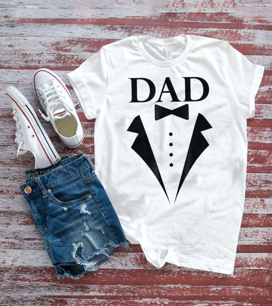 Dad Tuxedo Suit Design Family Papa Dad Son Daughter T-Shirt