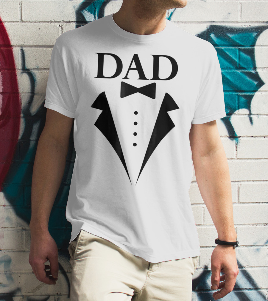 Dad Tuxedo Suit Design Family Papa Dad Son Daughter T-Shirt