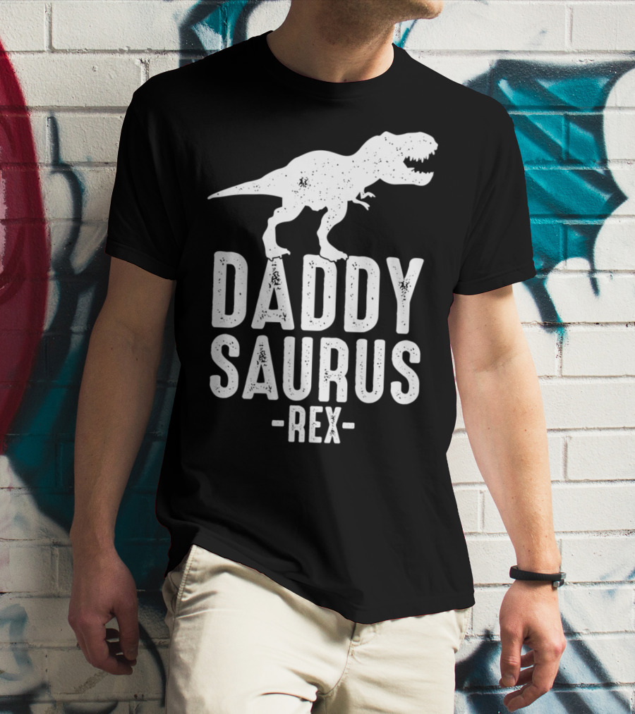 Daddysaurus Rex Daddy Dinosaur Pun T-Shirt