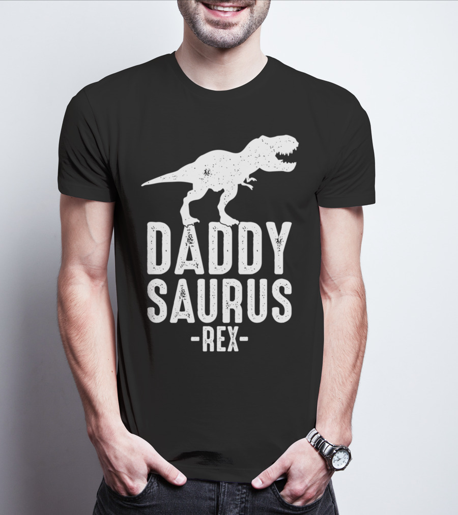 Daddysaurus Rex Daddy Dinosaur Pun T-Shirt