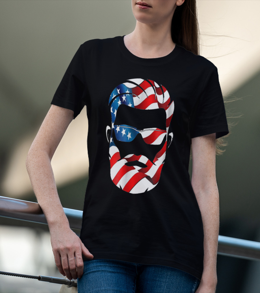 Bearded Dad US Flag Independence Day T-Shirt