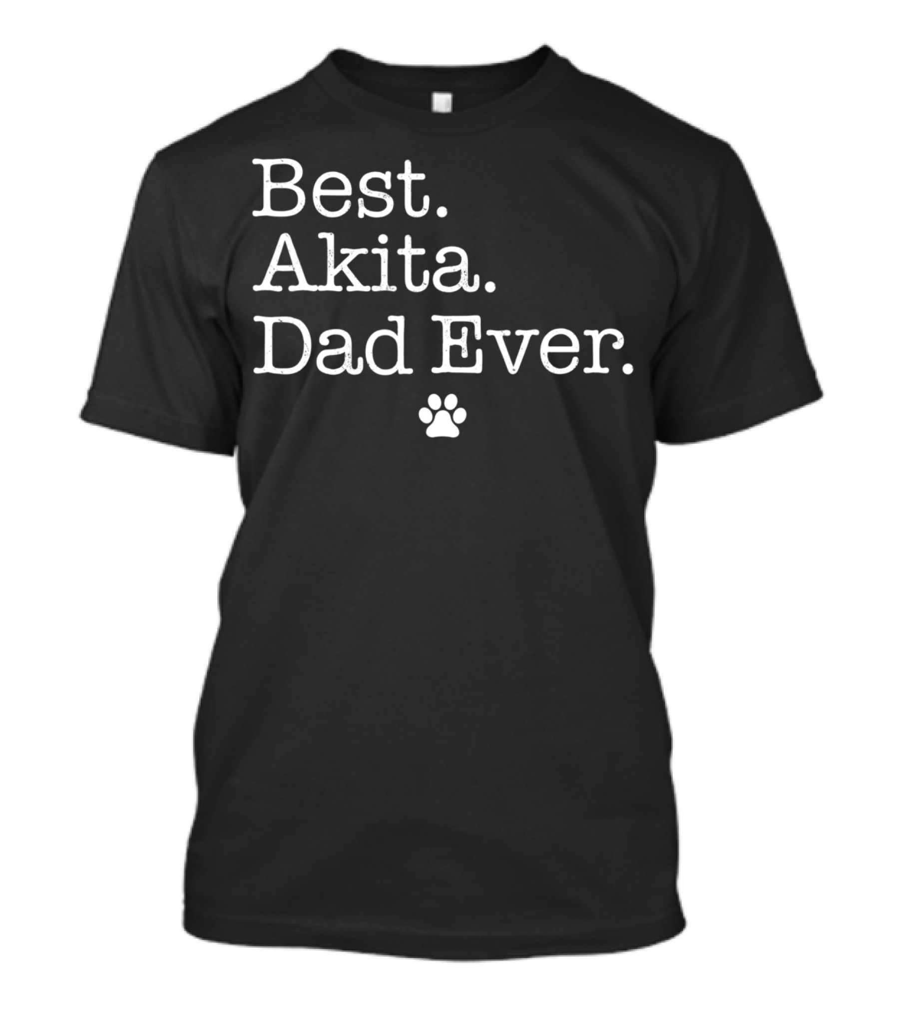 Best Akita Dad Ever Paw Prints T-Shirt