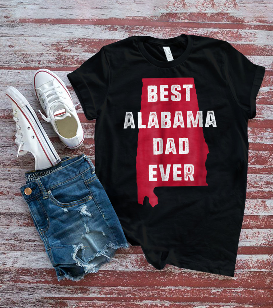 Best Alabama Dad Ever Bama Native Alabama Shape T-Shirt