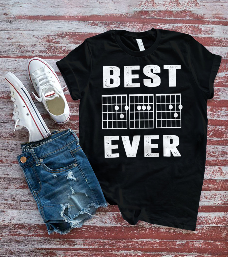 Best Dad Ever Guitar Musician Chord Chart T-Shirt