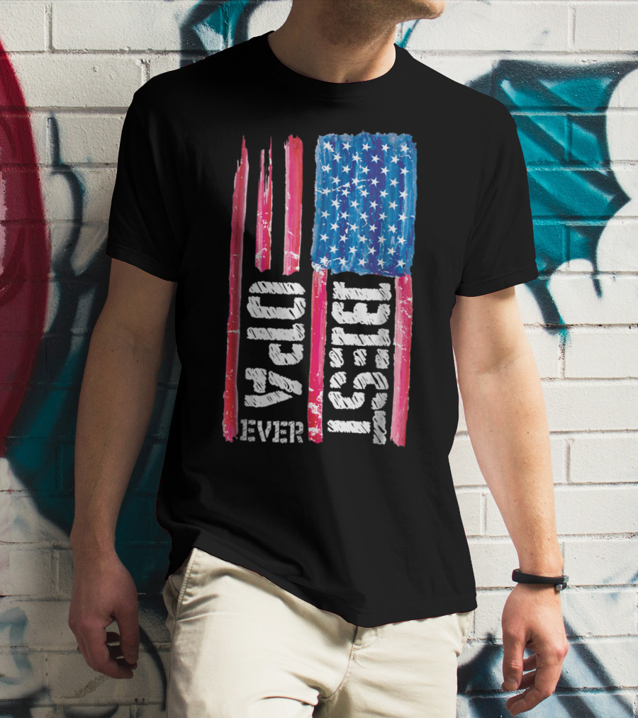 Best Opa Ever Patriotic Distressed American Flag T-Shirt