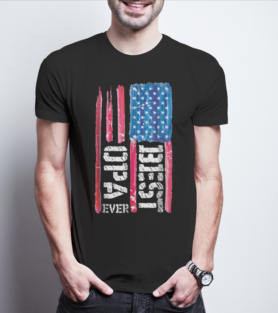 Best Opa Ever Patriotic Distressed American Flag T-Shirt