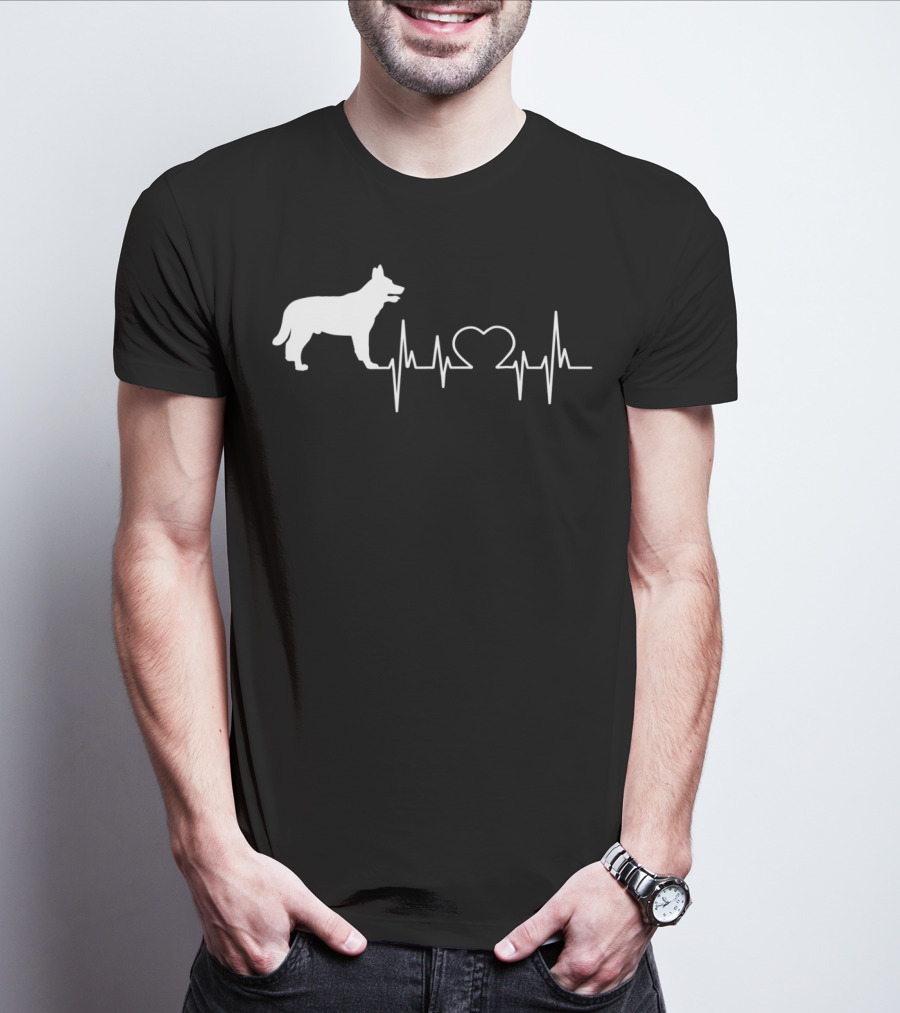 Blue Heeler Heartbeat Silhouette 28 T-Shirt