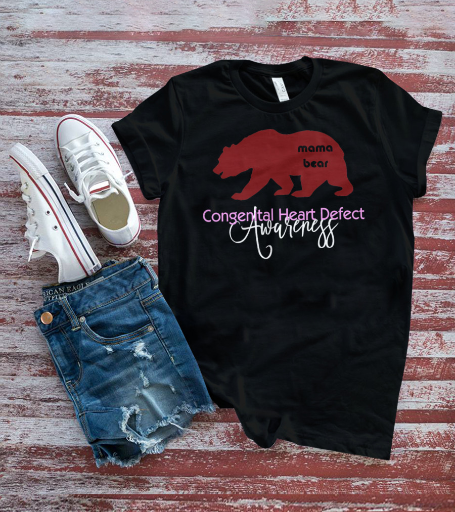 Mama Bear Congenital Heart Defect Awareness T-Shirt