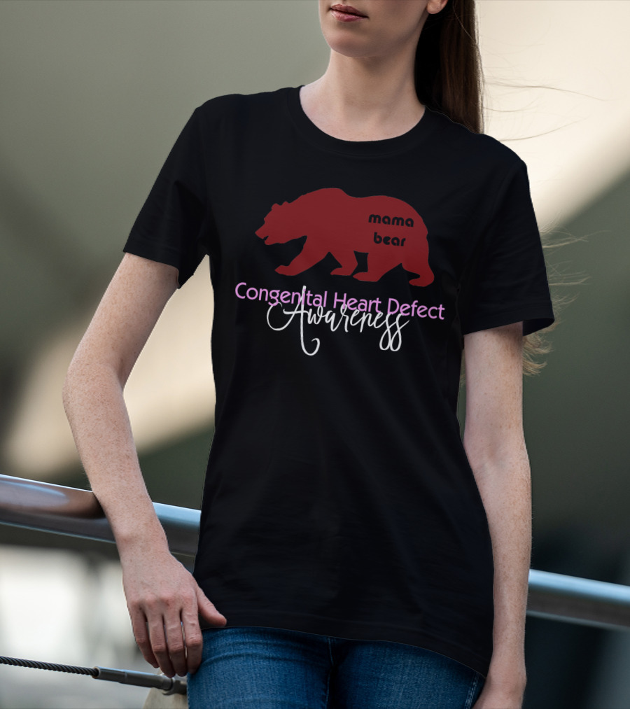 Mama Bear Congenital Heart Defect Awareness T-Shirt