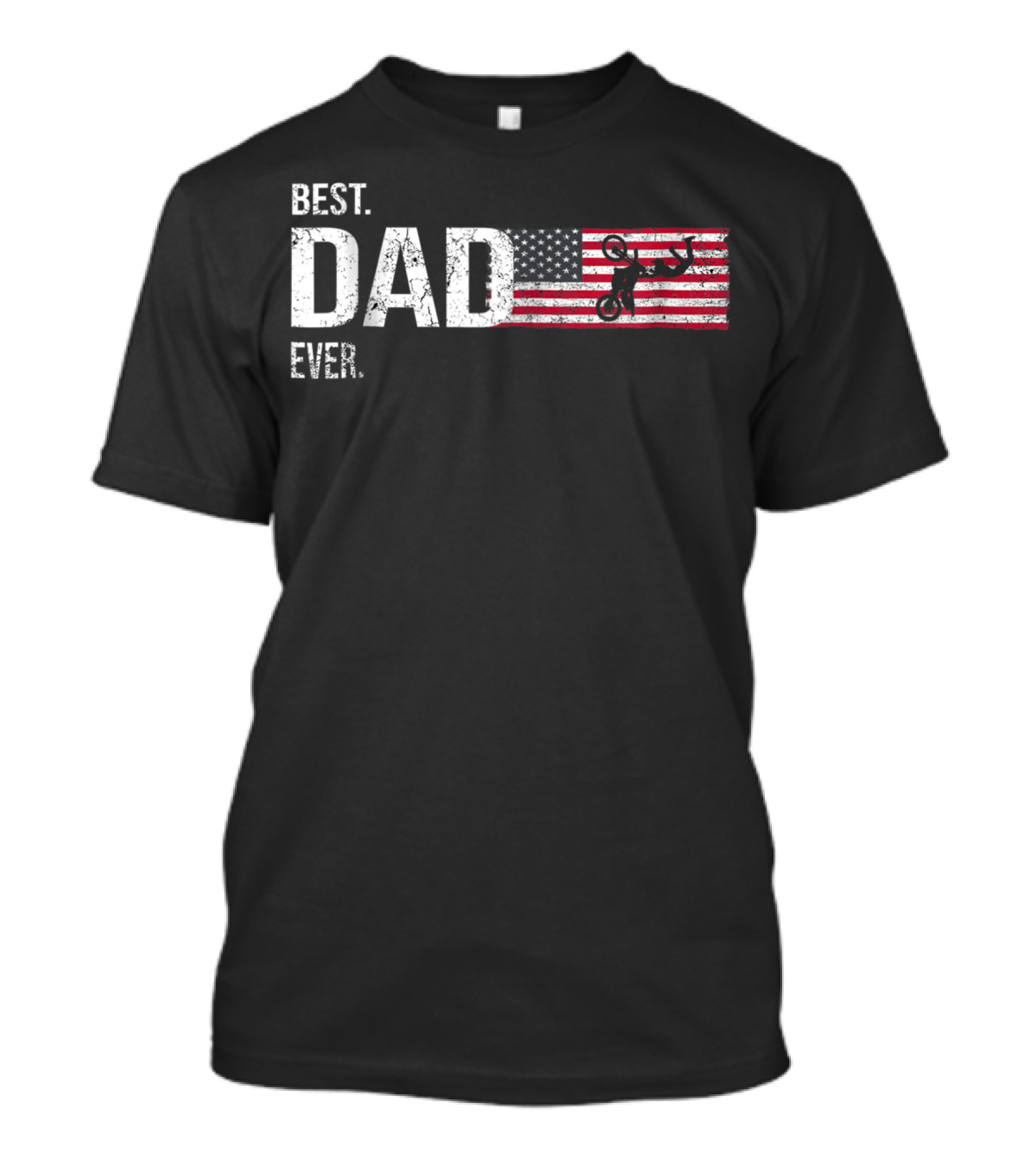 Best Dad Ever Motocross American Flag Biker80 T-Shirt