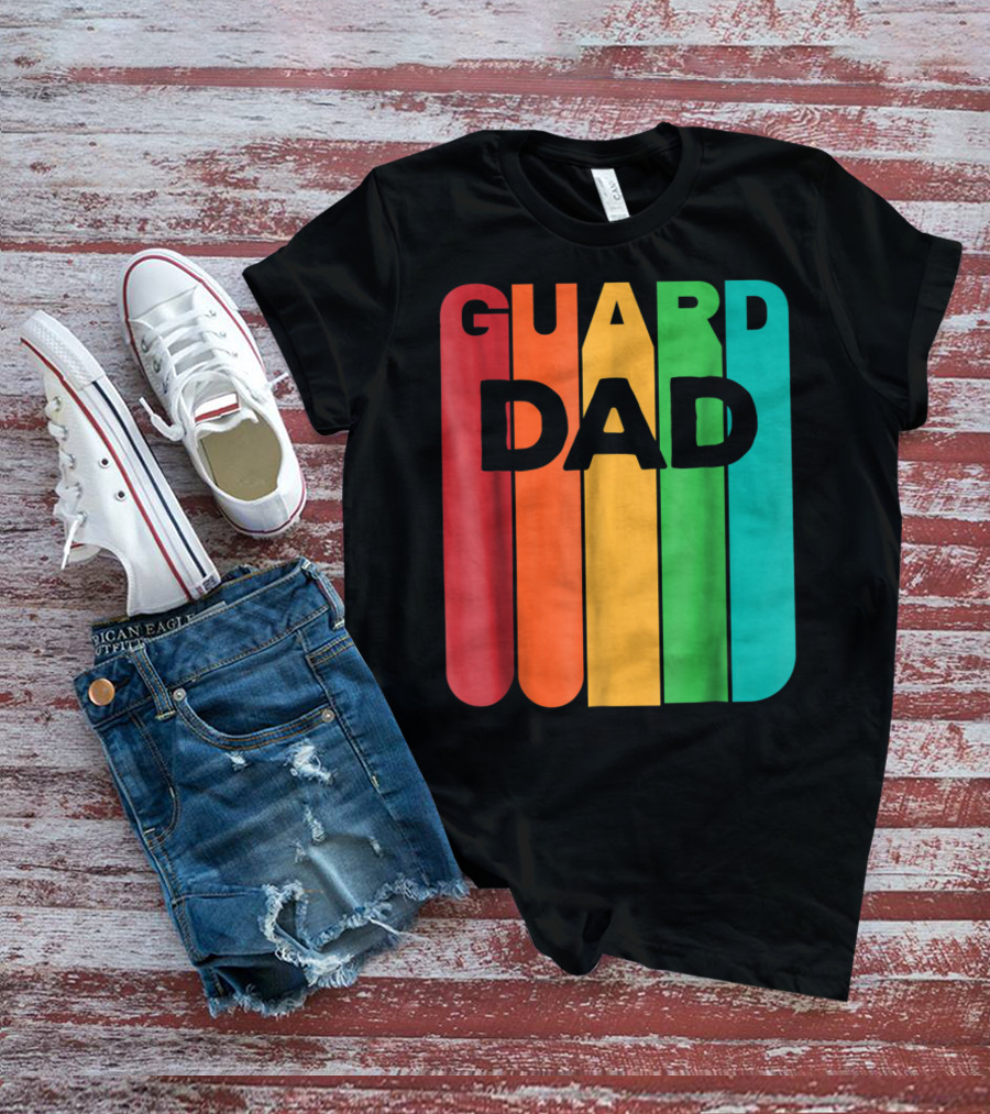 Color Guard Dad Rainbow Stripes T-Shirt