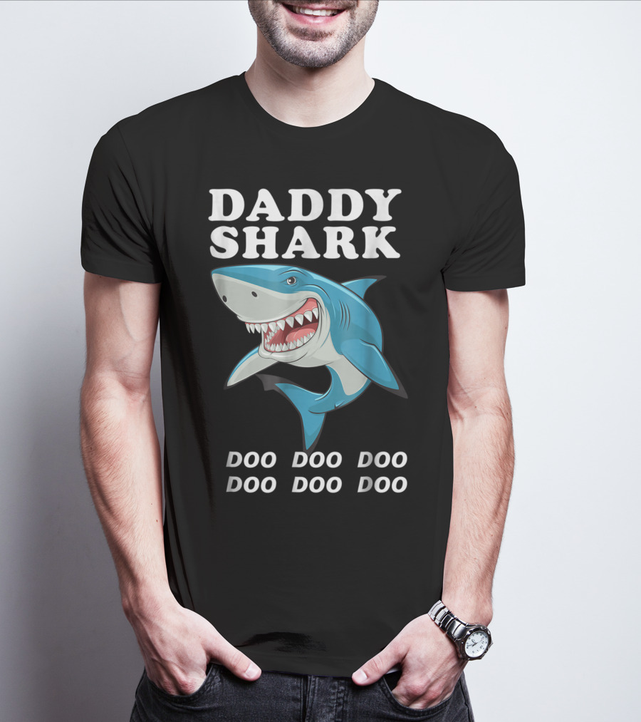 Daddy Shark Doo Doo Doo Funny Dad Shark Song T-Shirt