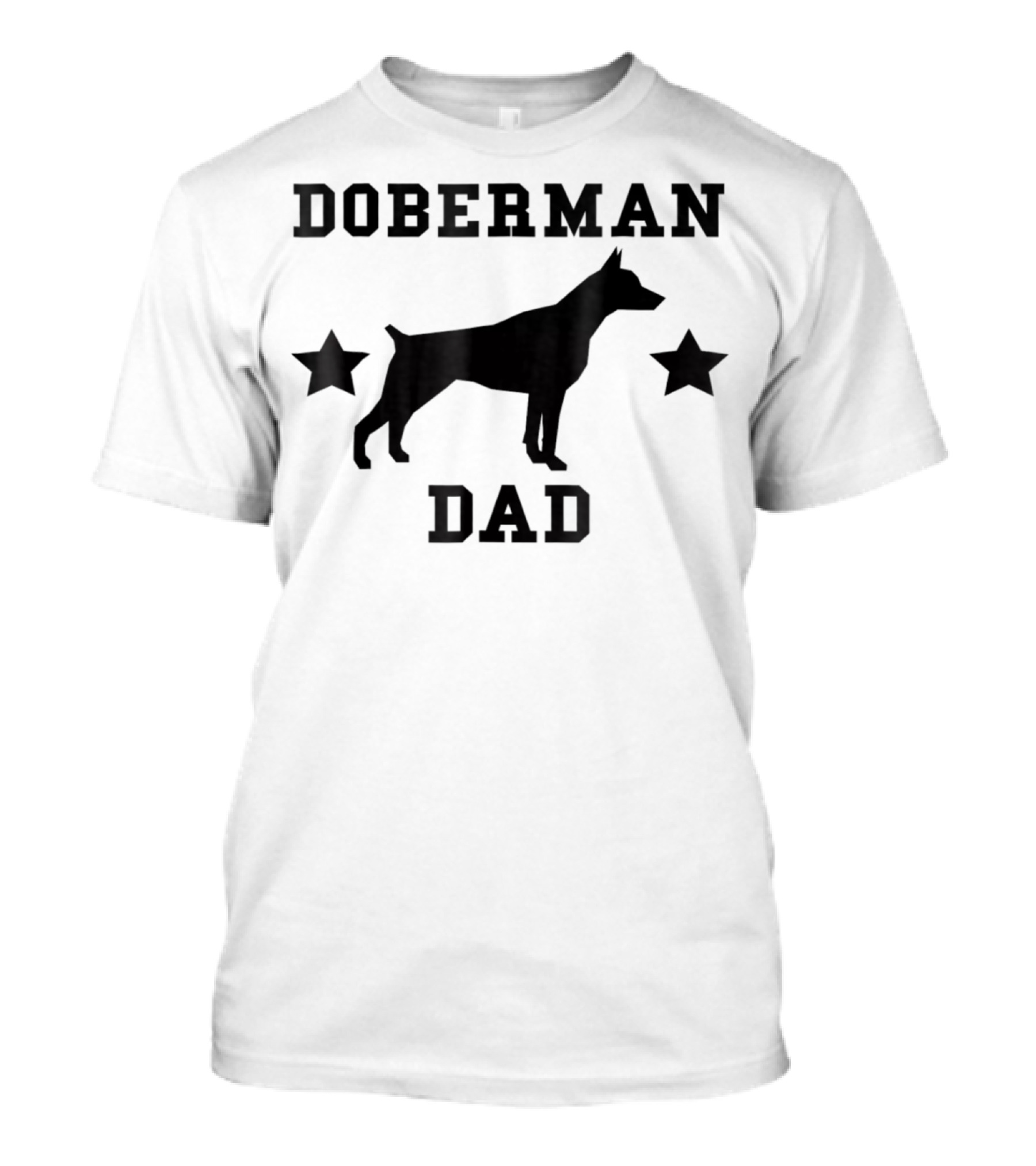 DOBERMAN DAD Dog Silhouette With Stars T-Shirt
