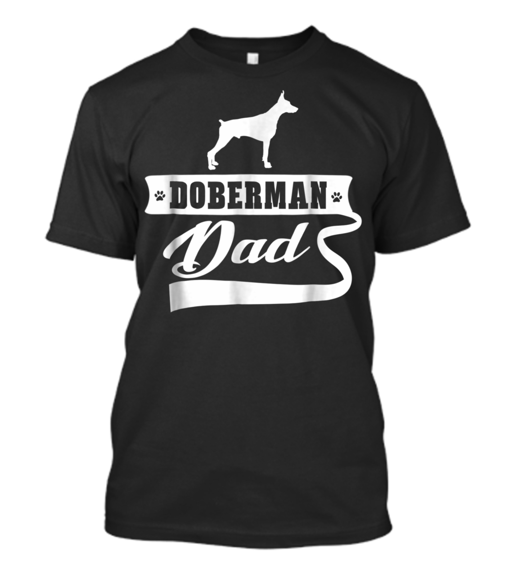 Doberman Dad Dog Mens Animal Paw Prints T-Shirt