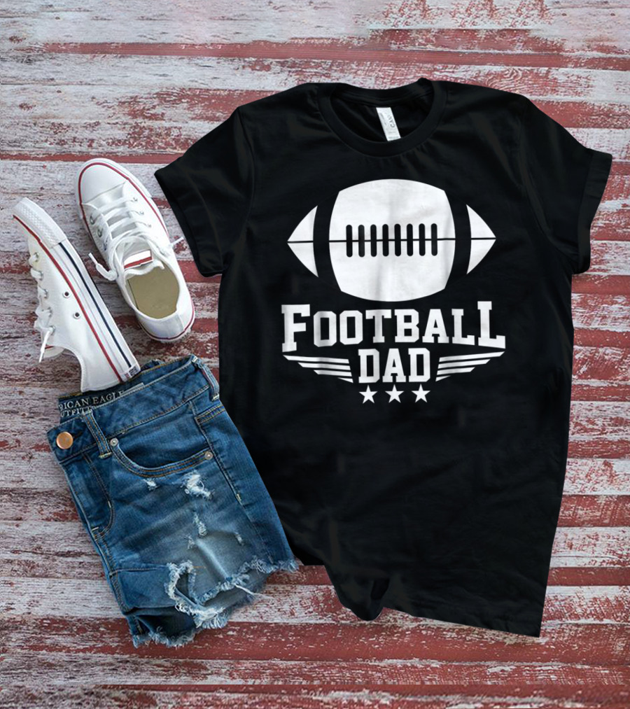 Football Dad Team Sports Daddy Stars And Football T-Shirt
