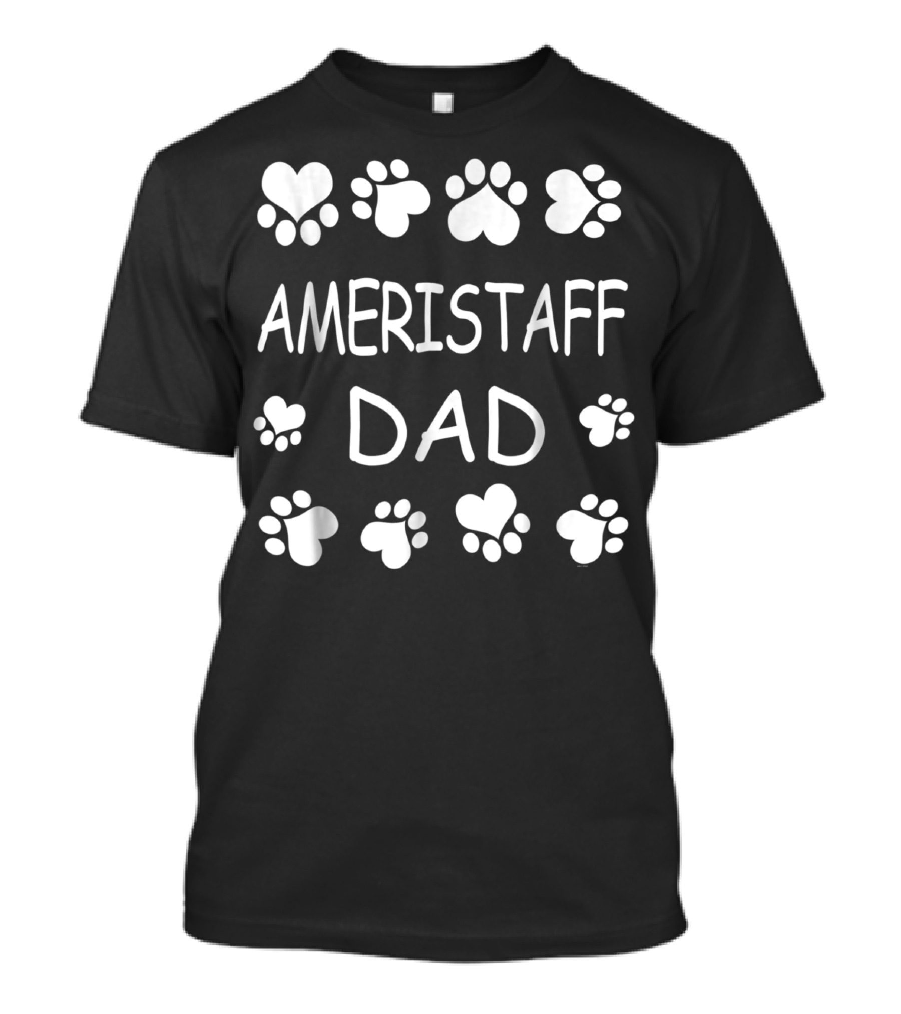 Ameristaff Dad Paw Print Heart Dog Lover Christmas Birthday T-Shirt