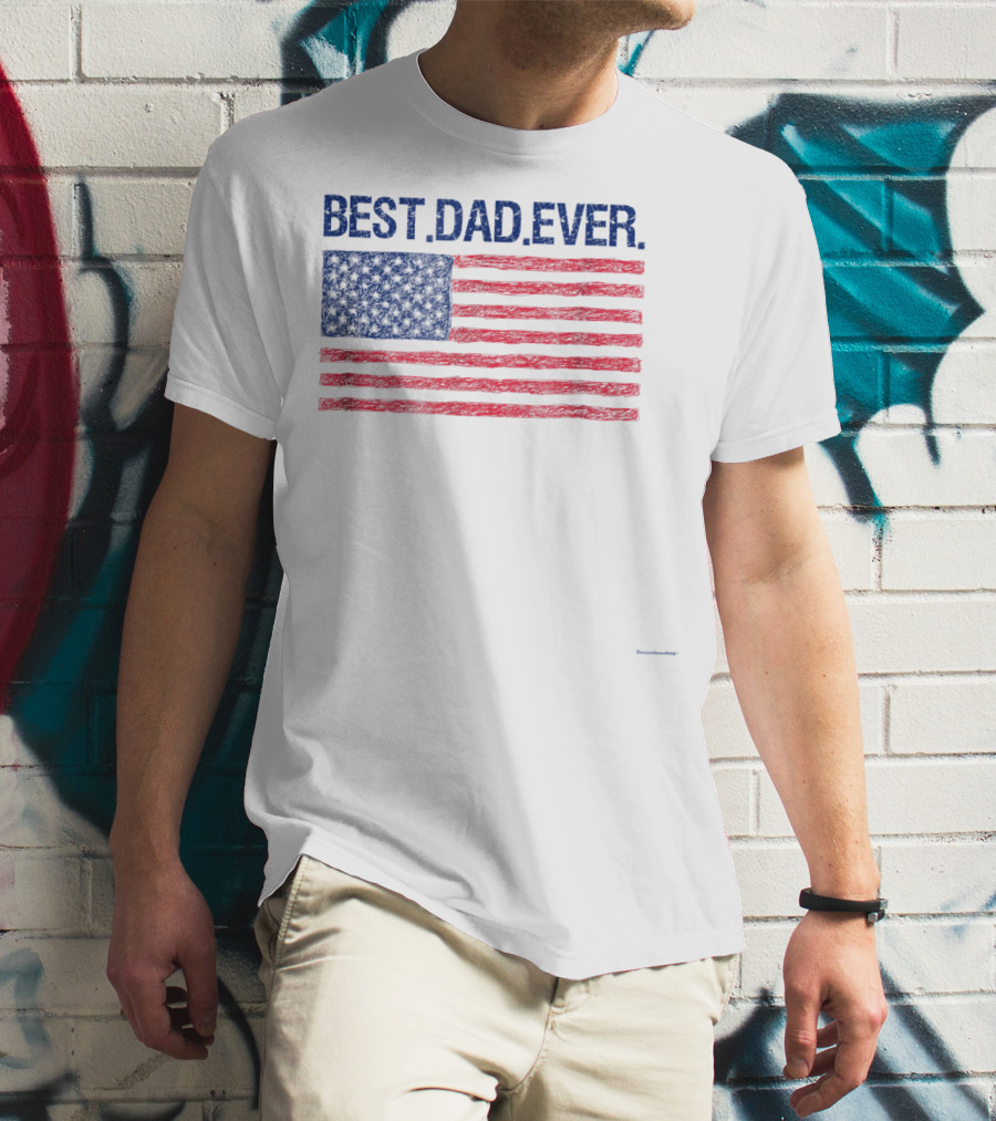 Best Dad Ever Cool Premium American Flag T-Shirt