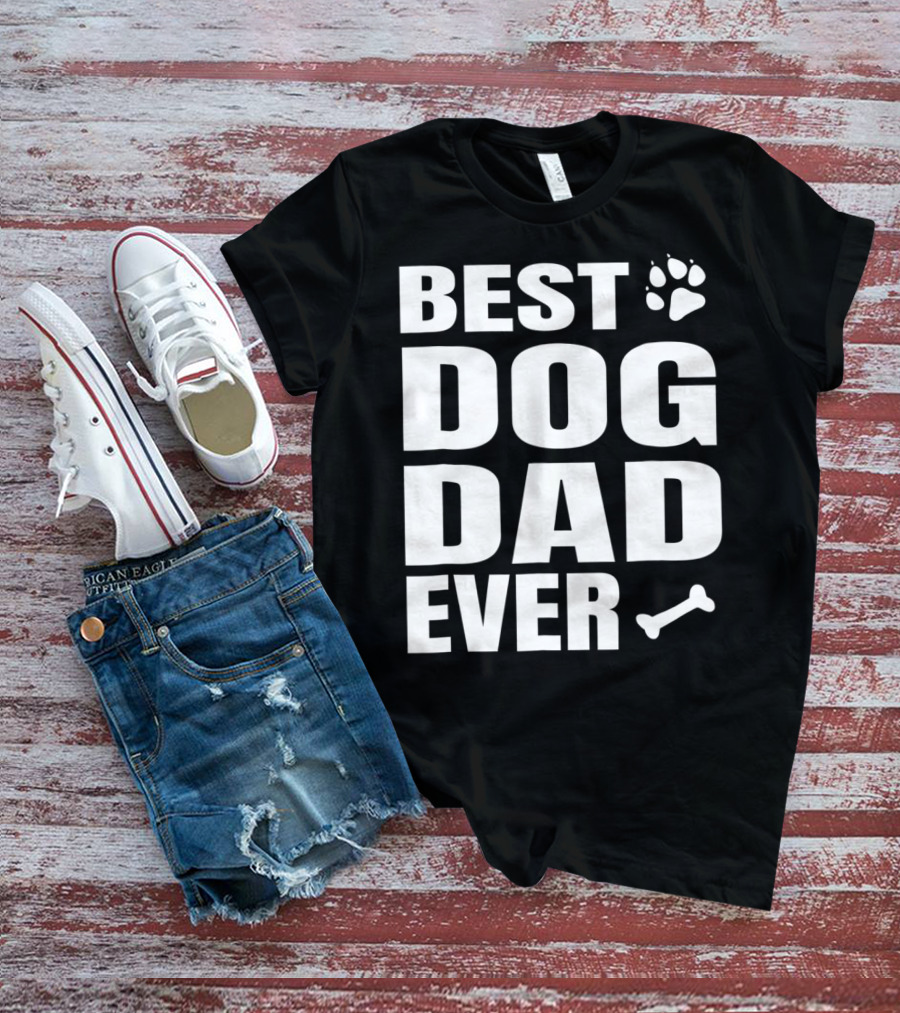 Best Dog Dad Ever Paw Bone Distressed Idea61 T-Shirt