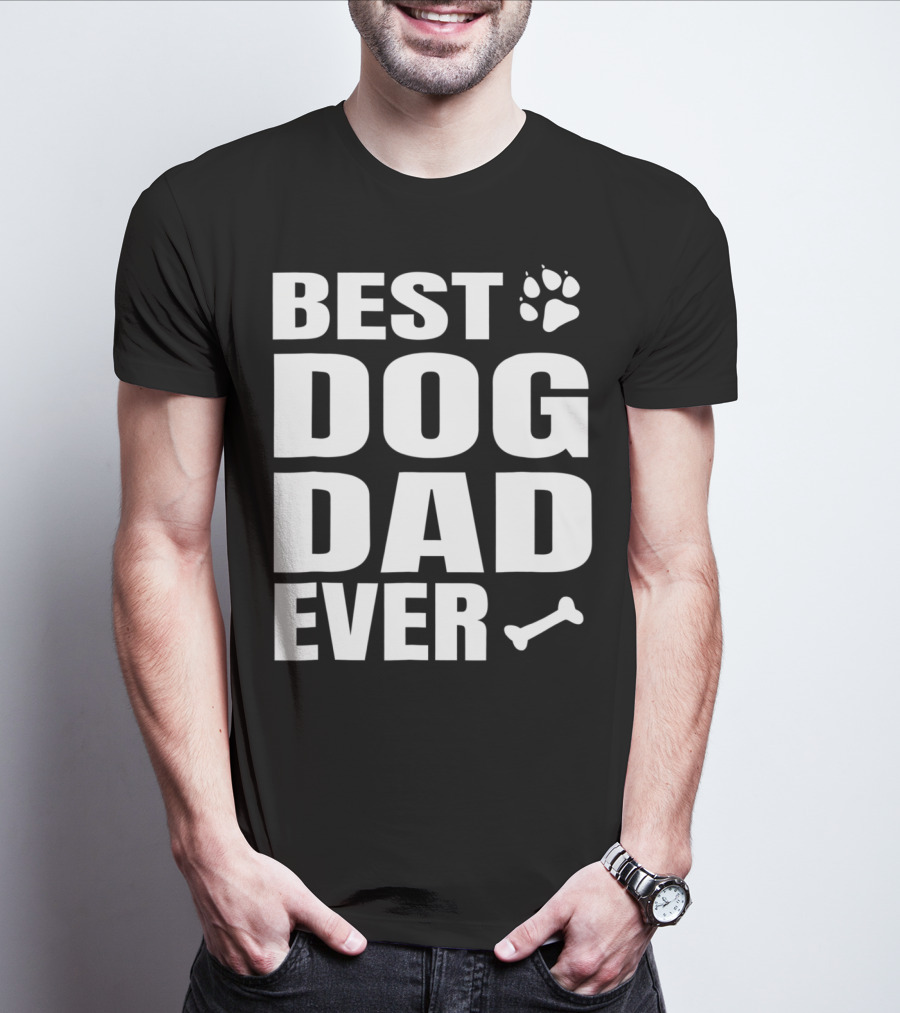 Best Dog Dad Ever Paw Bone Distressed Idea61 T-Shirt