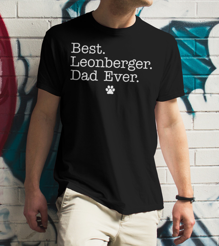 Best Leonberger Dad Ever Paw Prints T-Shirt