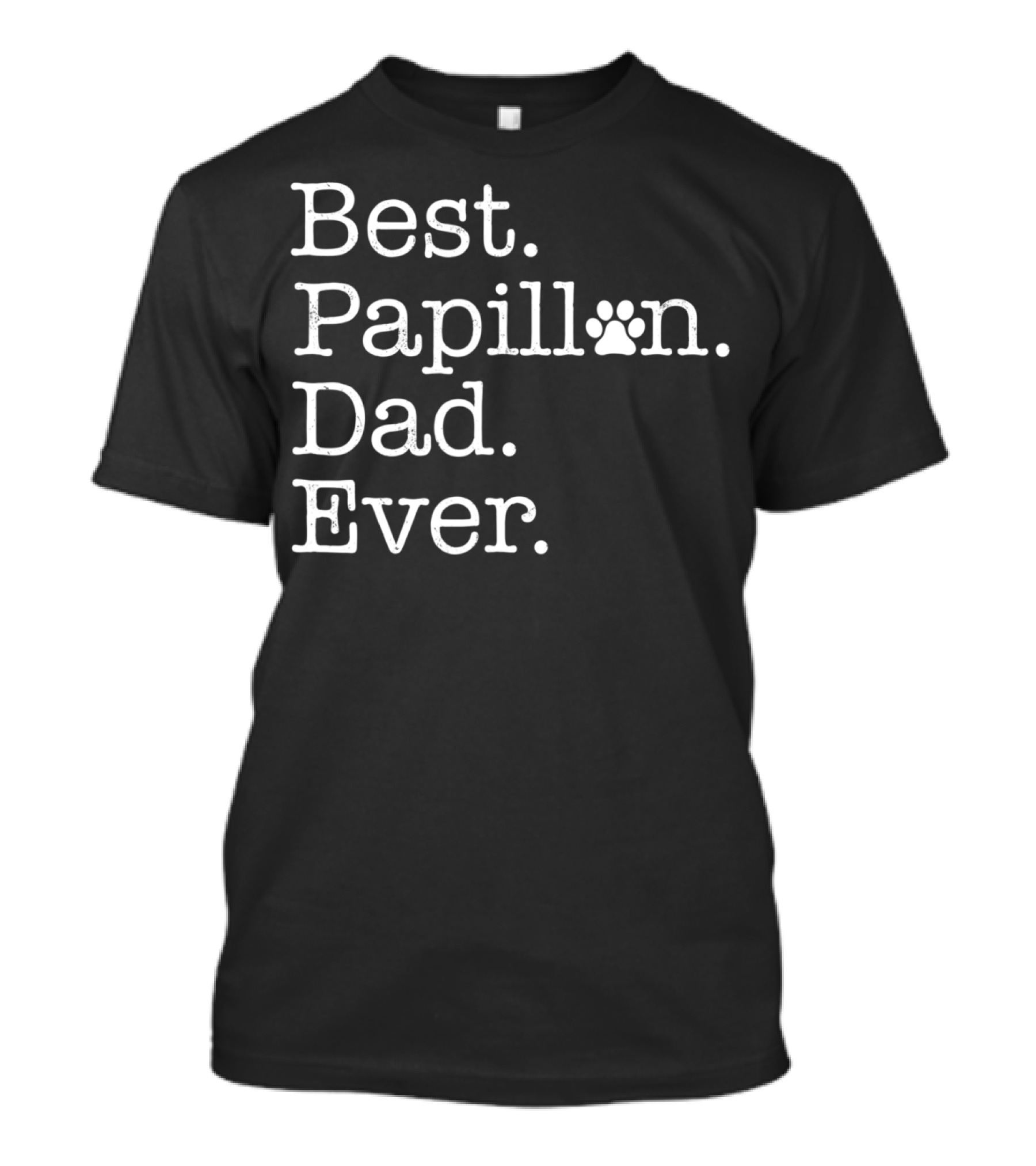 Best Papillon Dad Ever Paw Prints T-Shirt